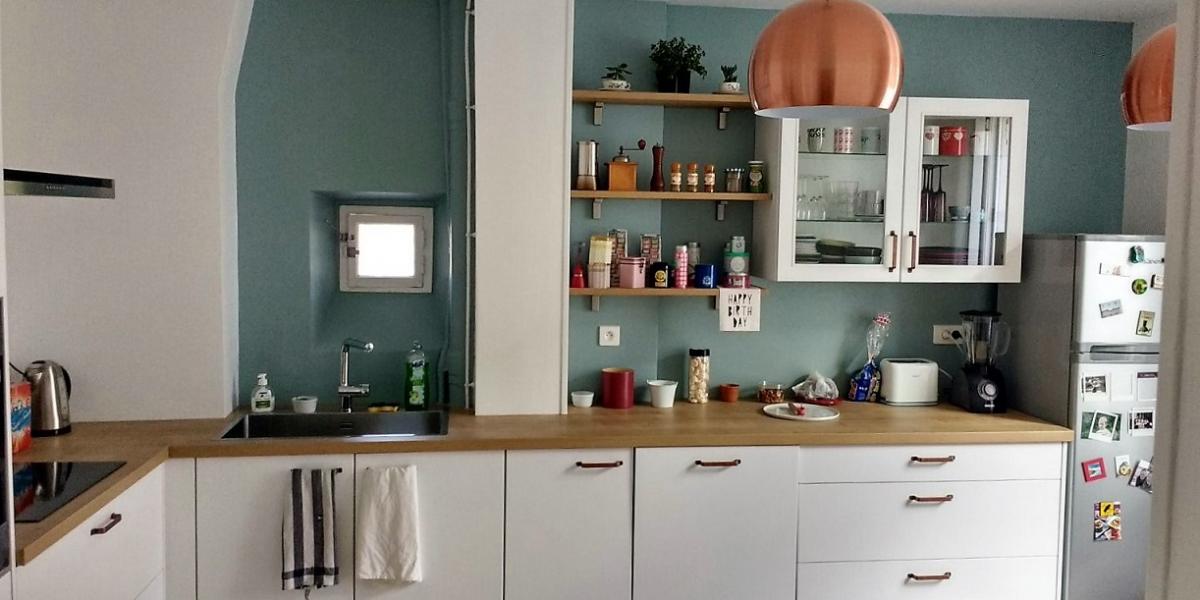 Cuisine transformée en grande pièce