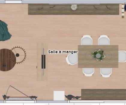 Salle/salon vue en perspectiv du dessus