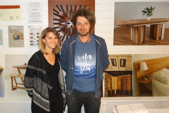 Aurélie Plessis et Maxime Gaglini de Perle d’Ebène : ébénisterie, création mobilier bois